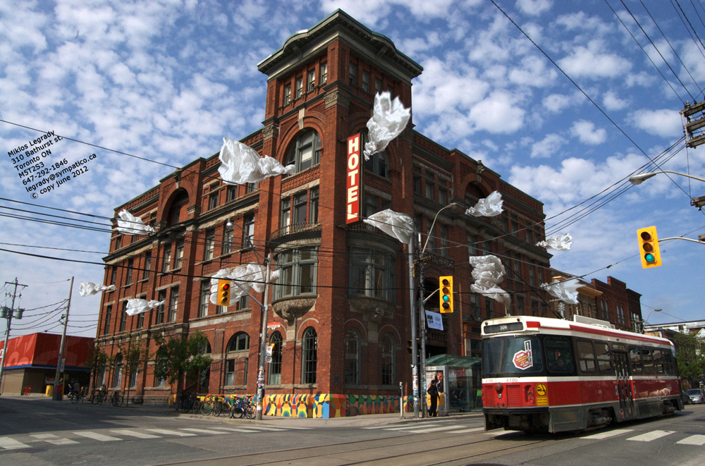 sheets through open windows at the Gladstone hotel